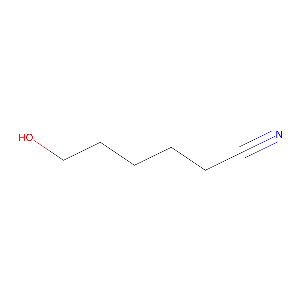 6-Hydroxyhexanenitrile molecular structure, CAS 2453-48-7