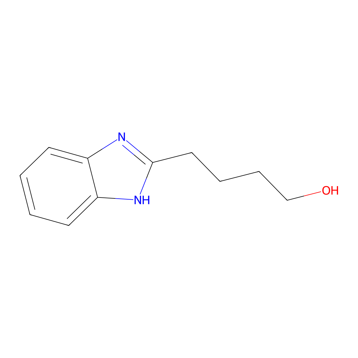 1H-Benzimidazole-2-butanol molecular structure, CAS 2453-51-2