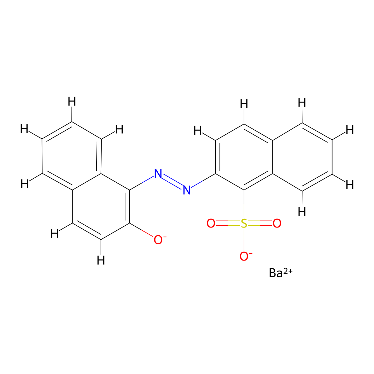 1-Naphthalenesulfonic acid, 2-(2-(2-hydroxy-1-naphthalenyl)diazenyl)-, barium salt (1:1) molecular structure, CAS 24530-53-8
