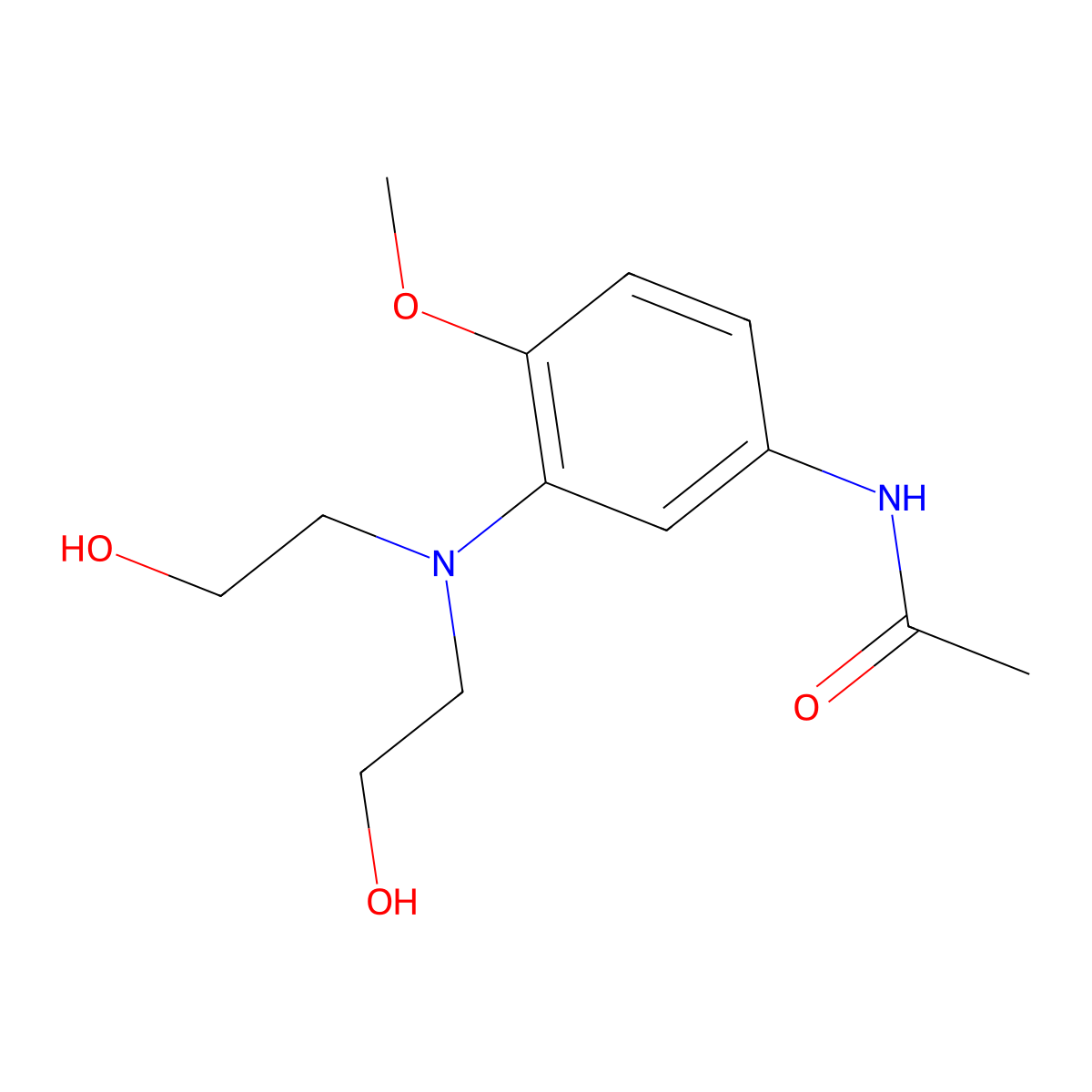 Acetamide, N-[3-[bis(2-hydroxyethyl)amino]-4-methoxyphenyl]- molecular structure, CAS 24530-67-4