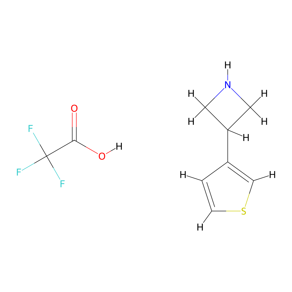 3-(Thiophen-3-yl)azetidine; trifluoroacetic acid molecular structure, CAS 2453192-09-9