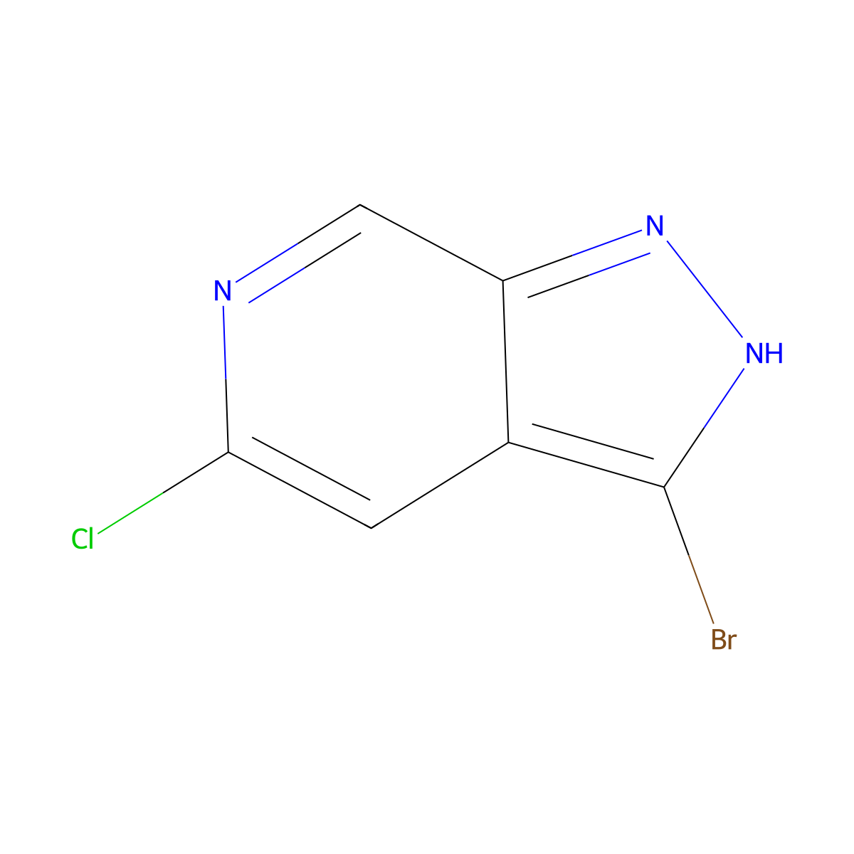 3-Bromo-5-chloro-1H-pyrazolo[3,4-C]pyridine molecular structure, CAS 245325-30-8
