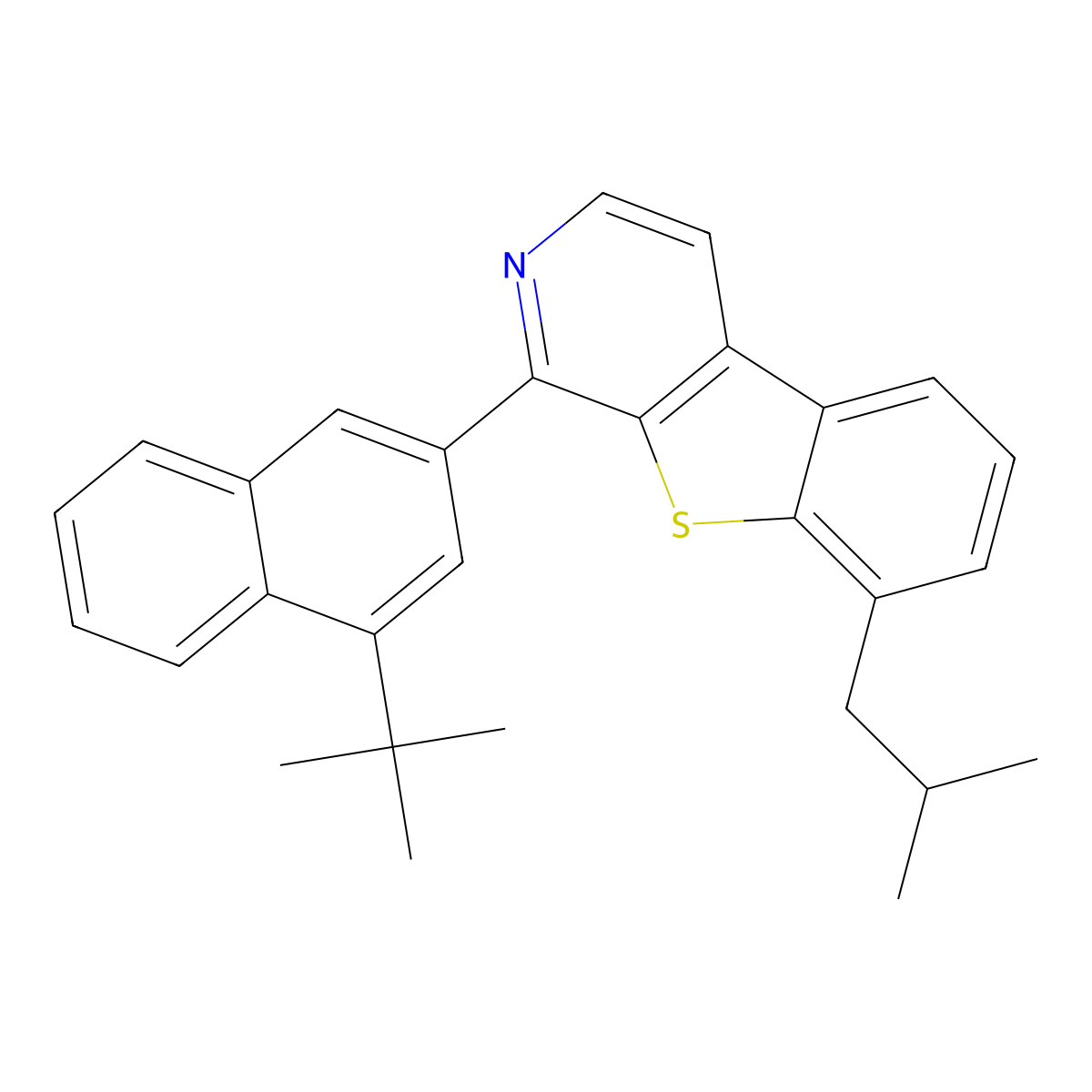1-[4-(1,1-Dimethylethyl)-2-naphthalenyl]-8-(2-methylpropyl)[1]benzothieno[2,3-C]pyridine molecular structure, CAS 2453258-76-7