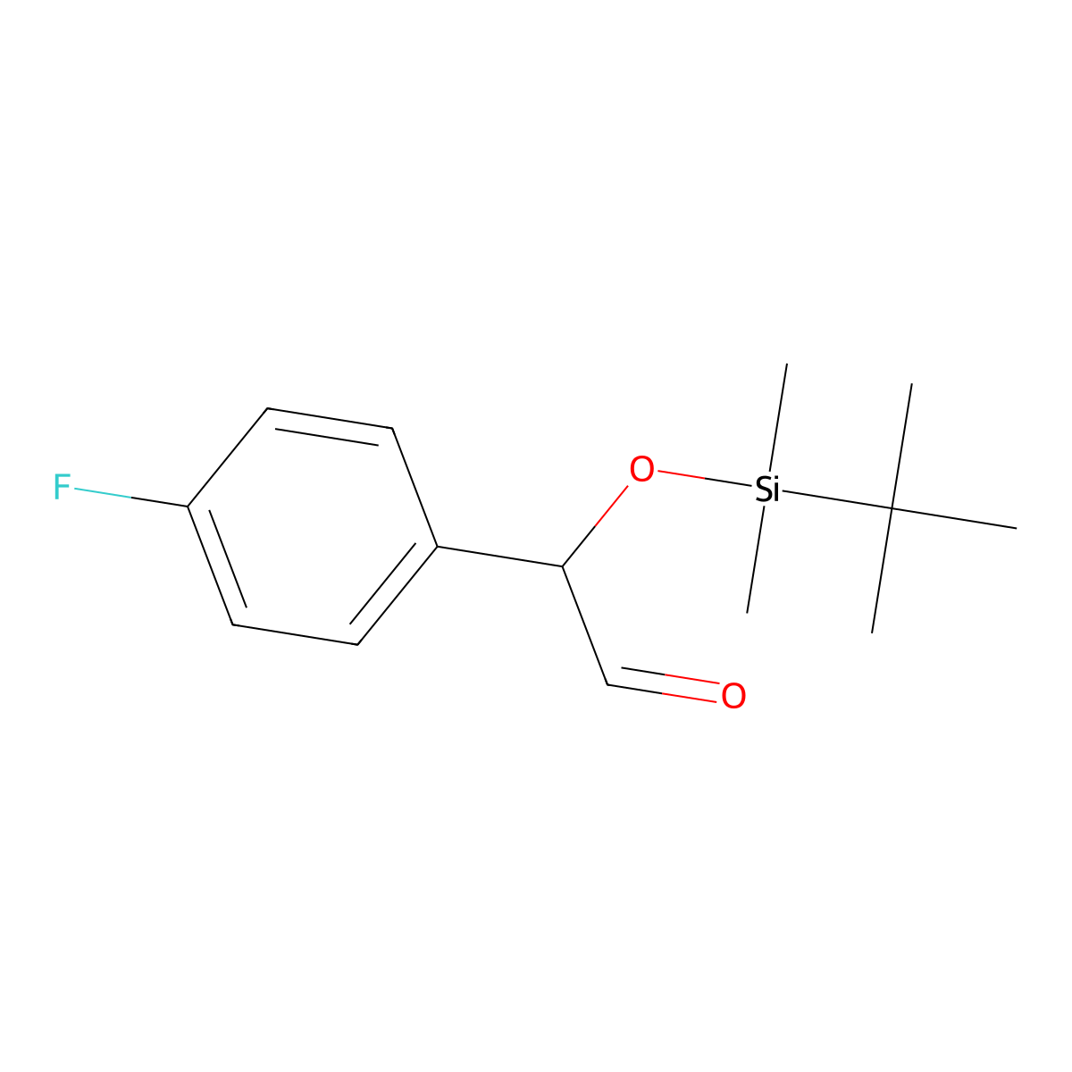 2-[(Tert-butyldimethylsilyl)oxy]-2-(4-fluorophenyl)acetaldehyde molecular structure, CAS 2453286-67-2