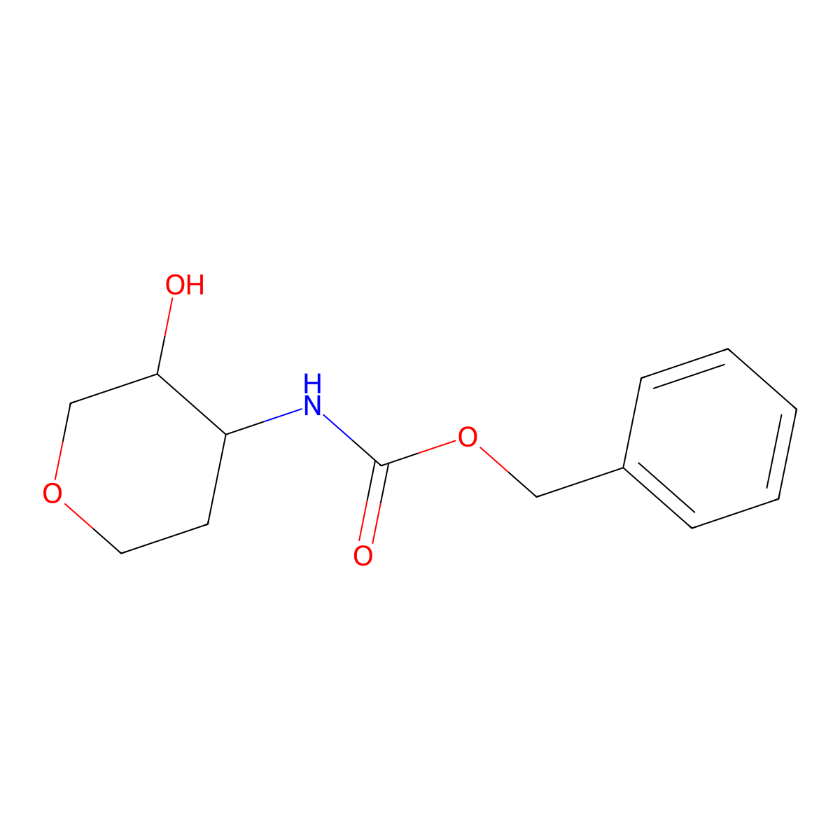 benzyl N-[(3R,4R)-3-hydroxyoxan-4-yl]carbamate molecular structure, CAS 2453296-58-5