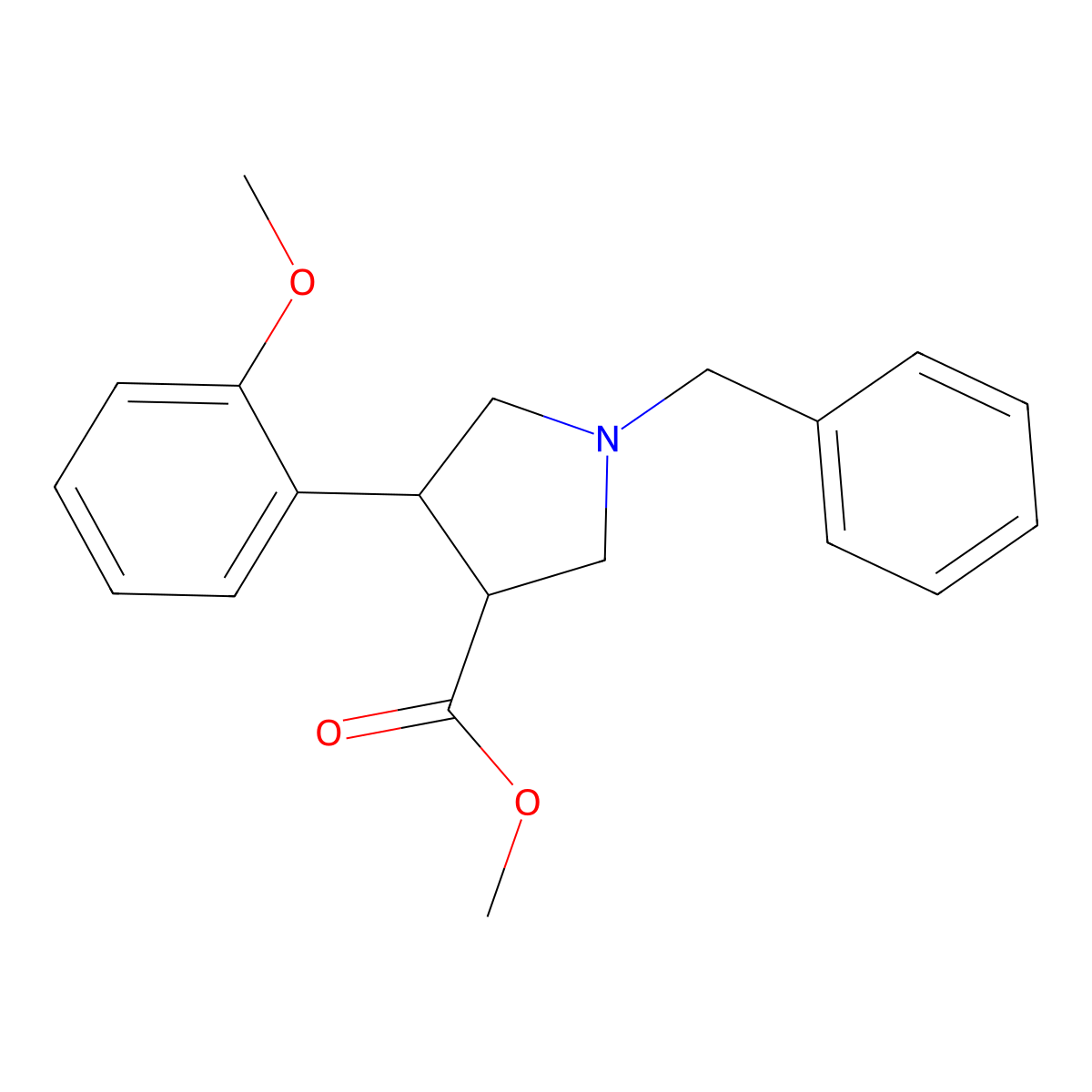 methyl (3R,4S)-1-benzyl-4-(2-methoxyphenyl)pyrrolidine-3-carboxylate molecular structure, CAS 2453296-63-2