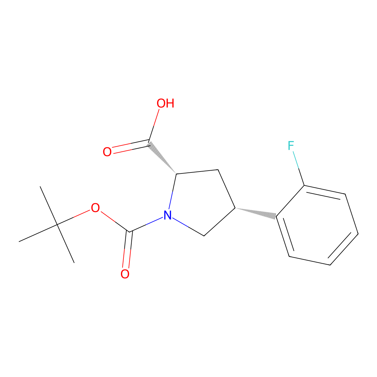 (2S,4R)-1-(tert-butoxycarbonyl)-4-(2-fluorophenyl)pyrrolidine-2-carboxylic acid molecular structure, CAS 2453296-71-2