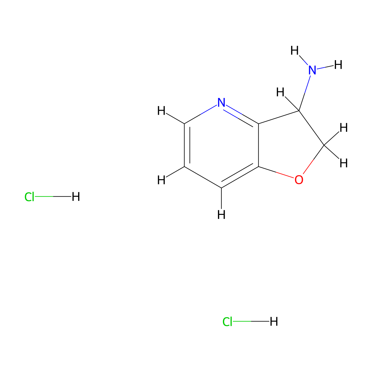 2,3-Dihydrofuro[3,2-b]pyridin-3-amine dihydrochloride molecular structure, CAS 2453296-72-3