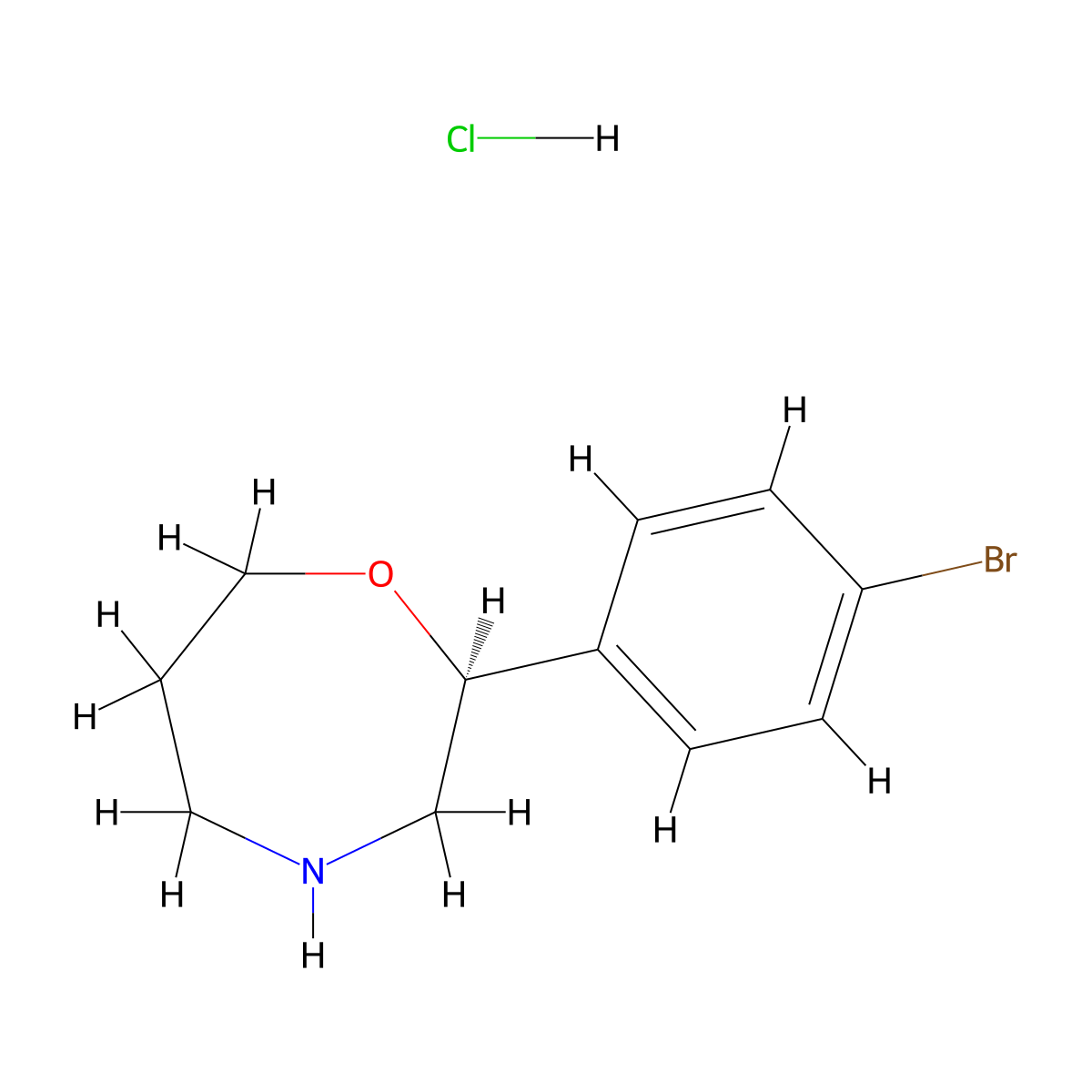 (S)-2-(4-bromophenyl)-1,4-oxazepane hydrochloride molecular structure, CAS 2453296-78-9
