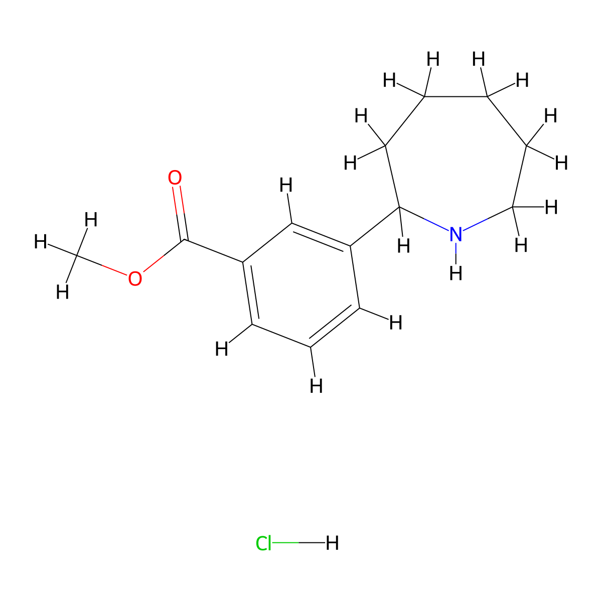 Methyl 3-(azepan-2-yl)benzoate hydrochloride molecular structure, CAS 2453296-85-8