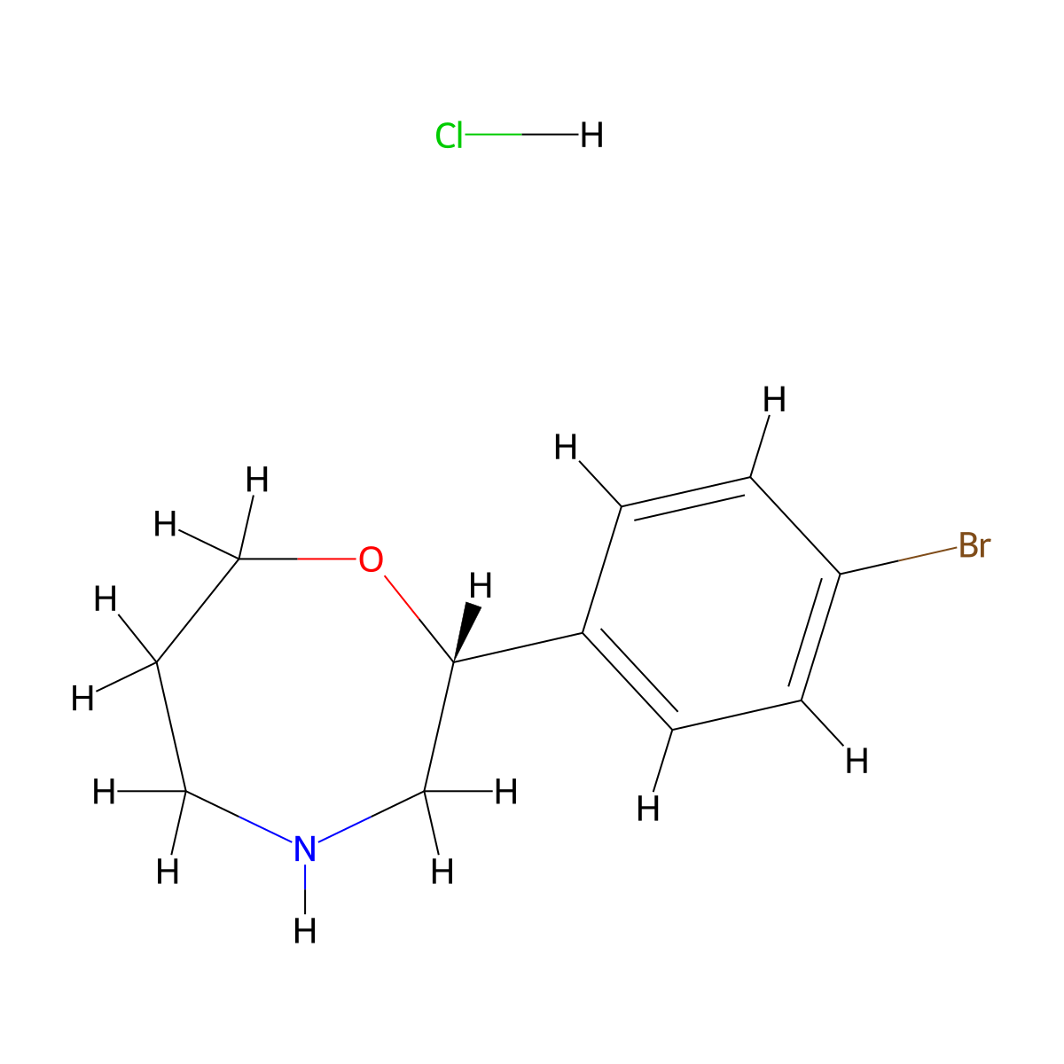 (R)-2-(4-bromophenyl)-1,4-oxazepane hydrochloride molecular structure, CAS 2453296-95-0