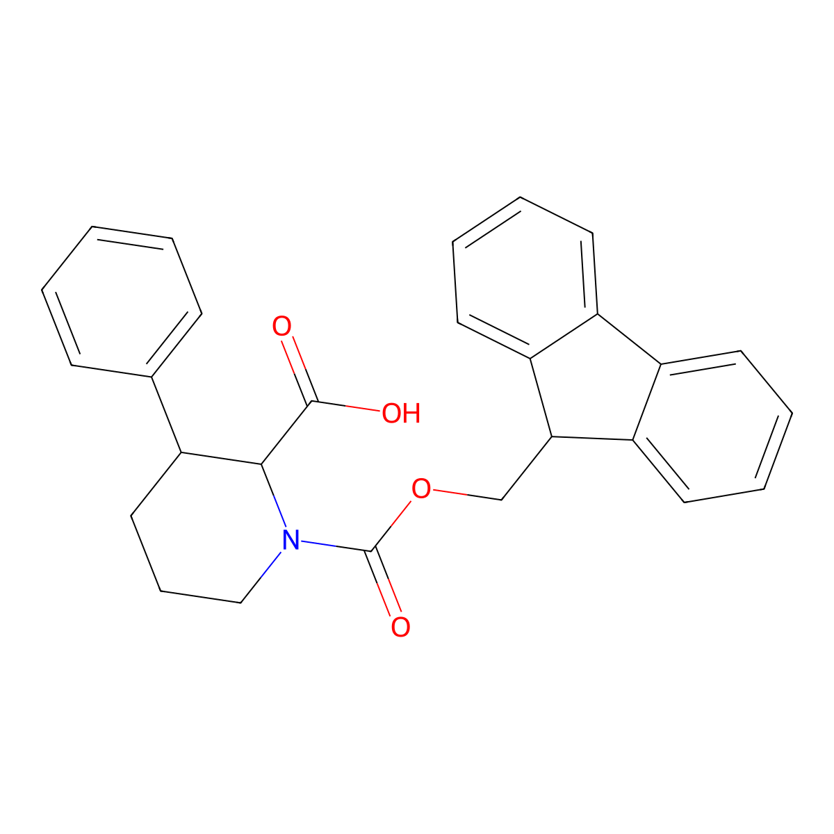 (2S,3S)-1-(((9H-fluoren-9-yl)methoxy)carbonyl)-3-phenylpiperidine-2-carboxylic acid molecular structure, CAS 2453297-04-4
