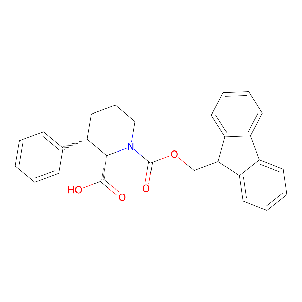 (2S,3S)-1-(((9H-fluoren-9-yl)methoxy)carbonyl)-3-phenylpiperidine-2-carboxylic acid molecular structure, CAS 2453297-04-4