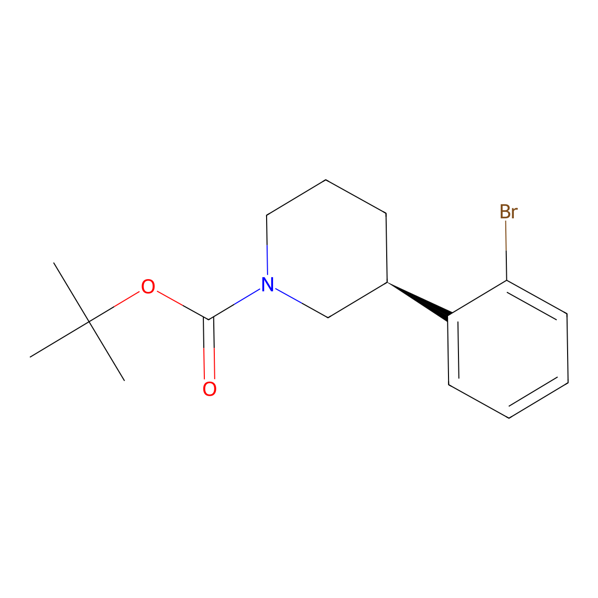 tert-butyl (S)-3-(2-bromophenyl)piperidine-1-carboxylate molecular structure, CAS 2453297-17-9