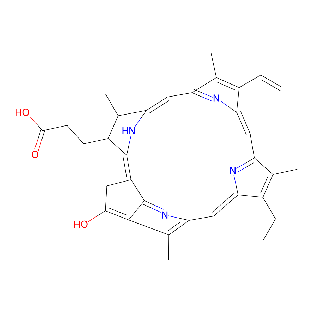 Pyropheophorbide a molecular structure, CAS 24533-72-0