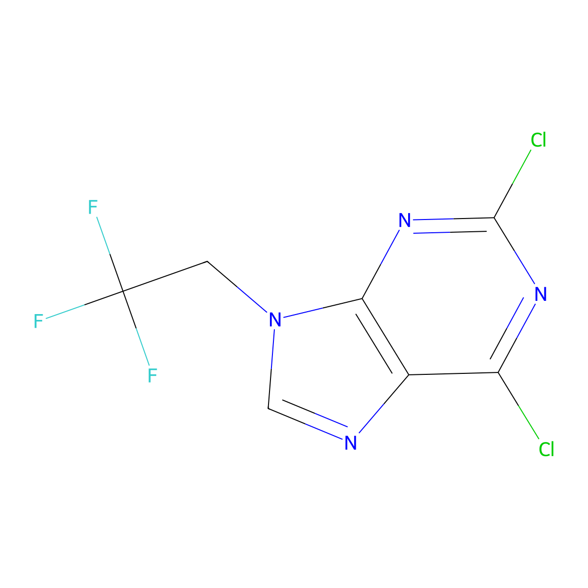 2,6-Dichloro-9-(2,2,2-trifluoroethyl)-9H-purine molecular structure, CAS 2453323-38-9