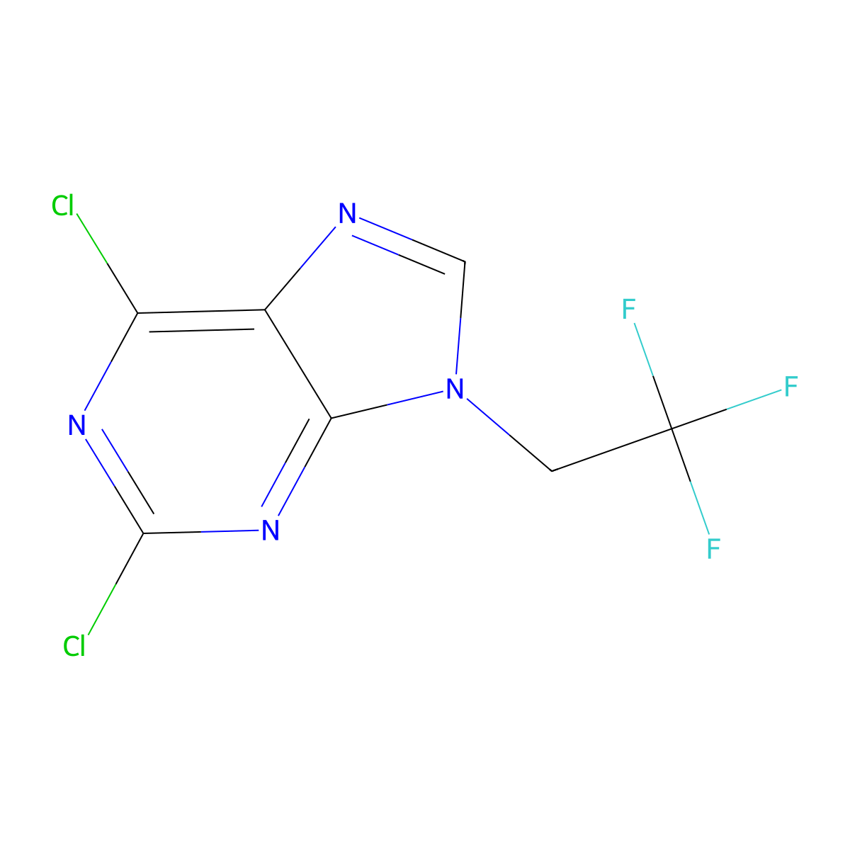 2,6-Dichloro-9-(2,2,2-trifluoroethyl)-9H-purine molecular structure, CAS 2453323-38-9