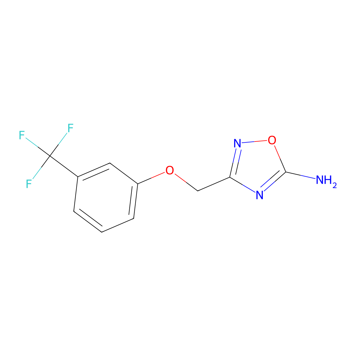3-{[3-(Trifluoromethyl)phenoxy]methyl}-1,2,4-oxadiazol-5-amine molecular structure, CAS 2453323-50-5