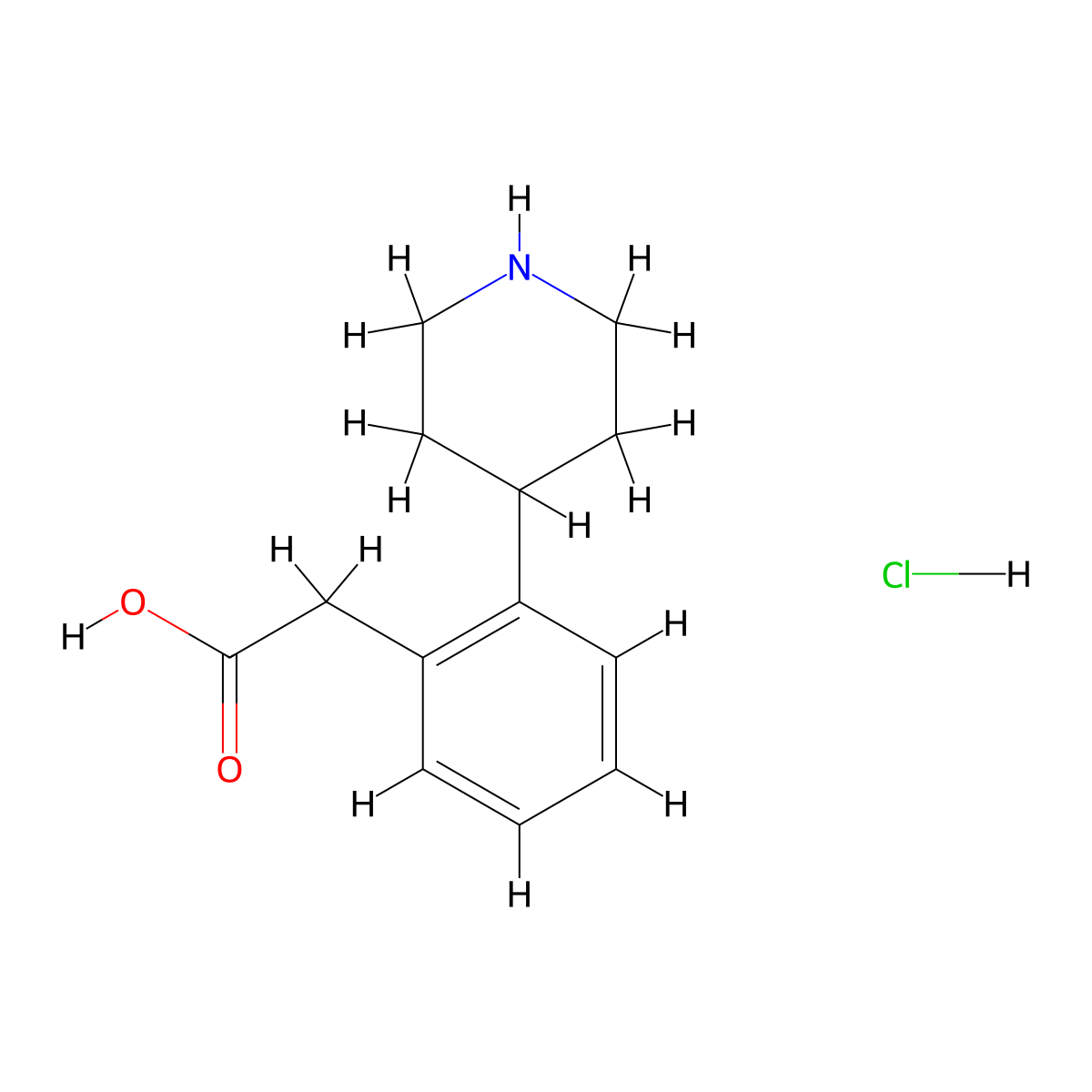 2-(2-(Piperidin-4-yl)phenyl)acetic acid hydrochloride molecular structure, CAS 2453323-72-1