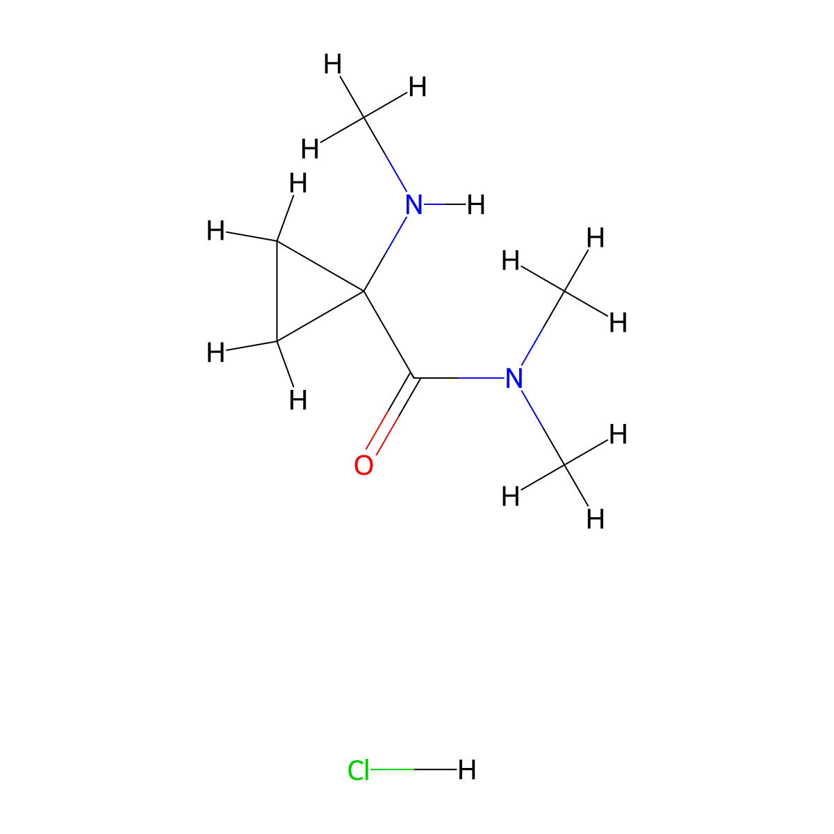 N,N-Dimethyl-1-(methylamino)cyclopropane-1-carboxamide hydrochloride molecular structure, CAS 2453323-79-8
