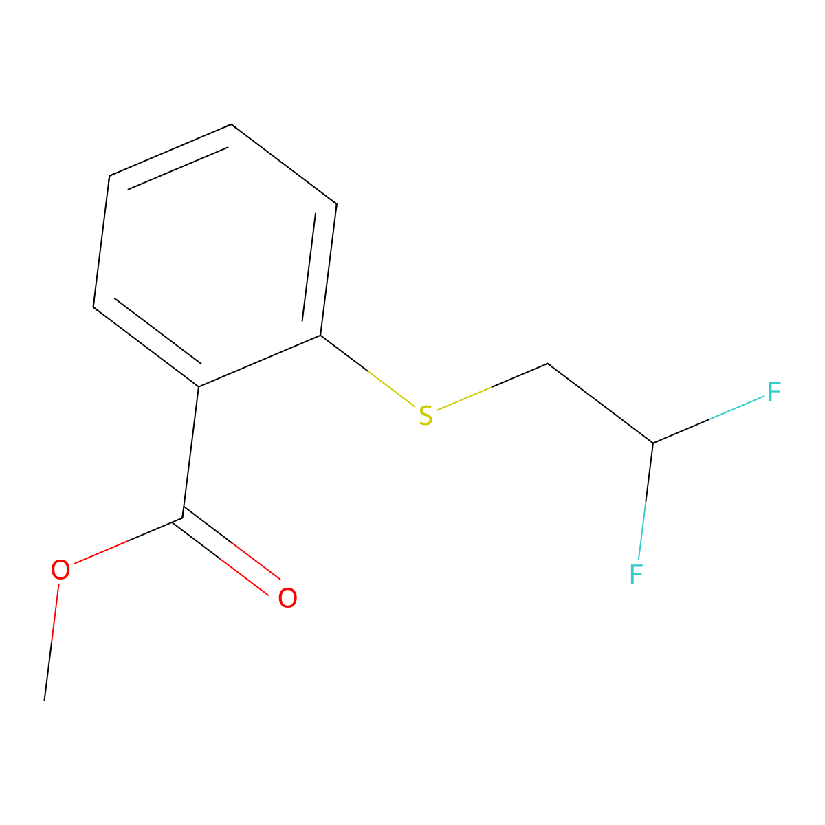Methyl 2-[(2,2-difluoroethyl)sulfanyl]benzoate molecular structure, CAS 2453324-47-3