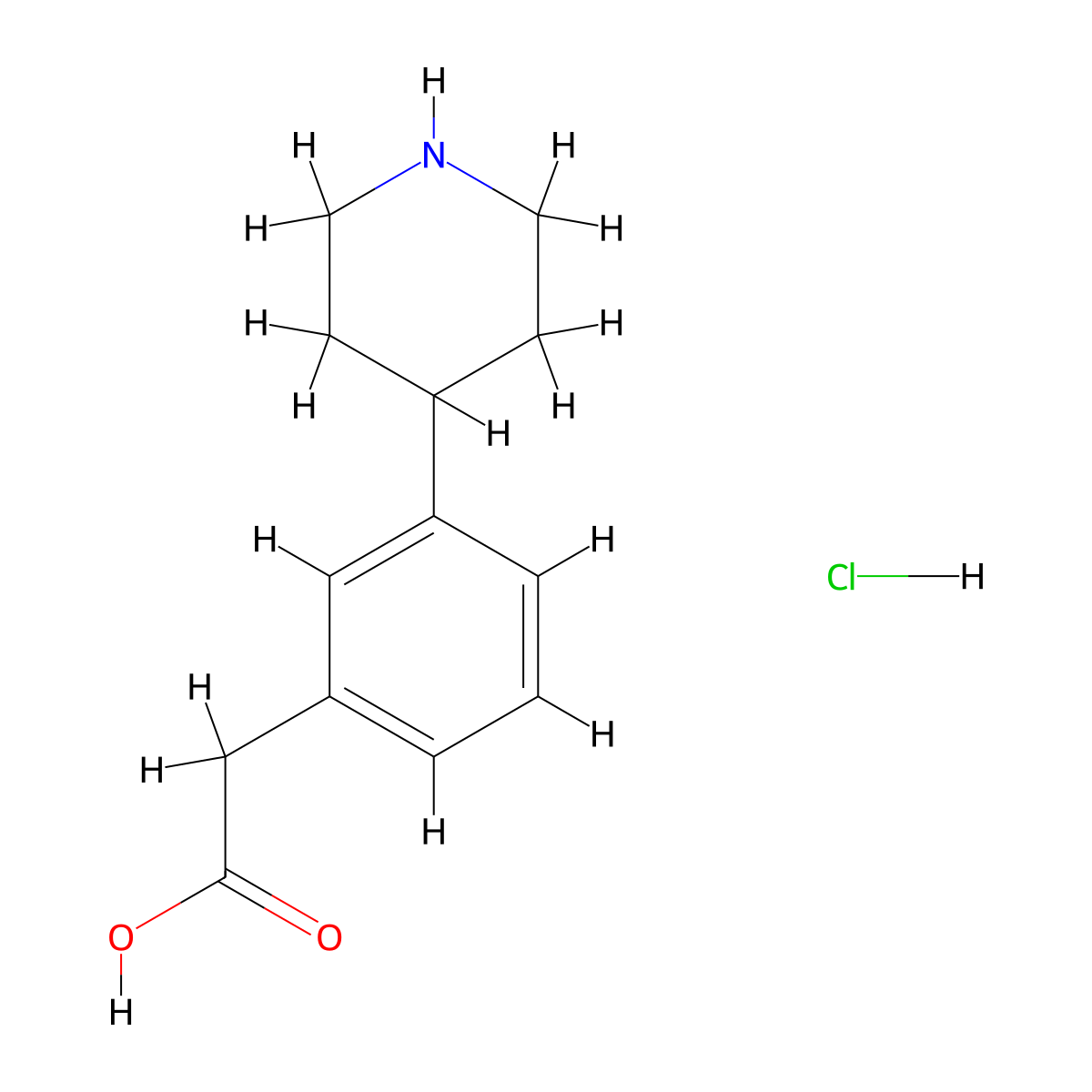2-(3-(Piperidin-4-yl)phenyl)acetic acid hydrochloride molecular structure, CAS 2453324-50-8