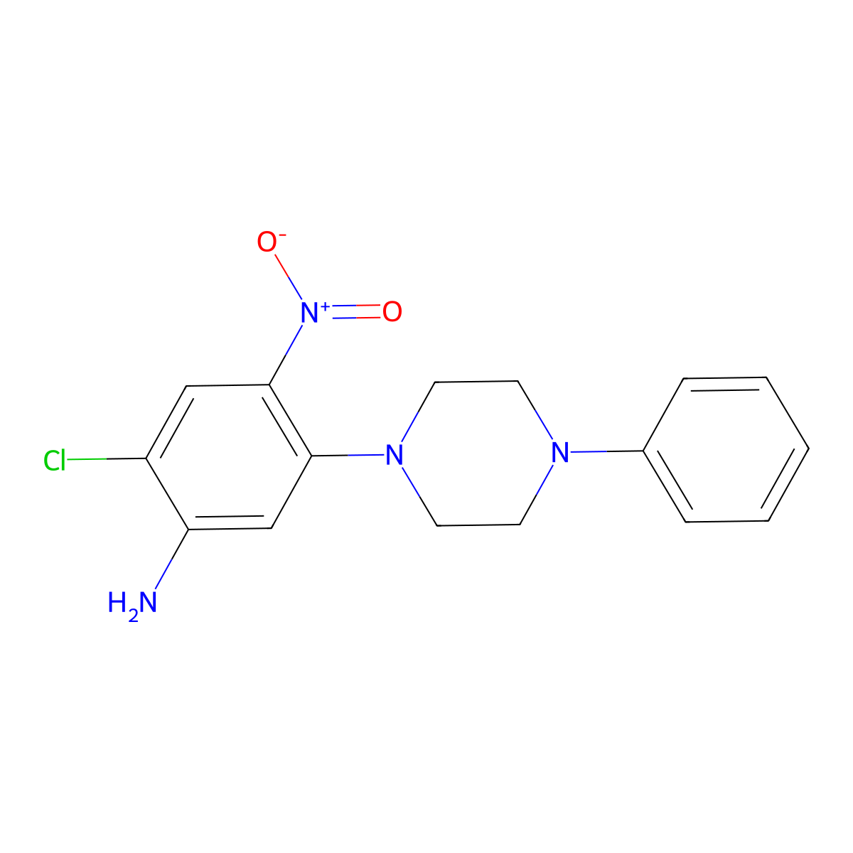 2-Chloro-4-nitro-5-(4-phenyl-1-piperazinyl)aniline molecular structure, CAS 2453324-77-9