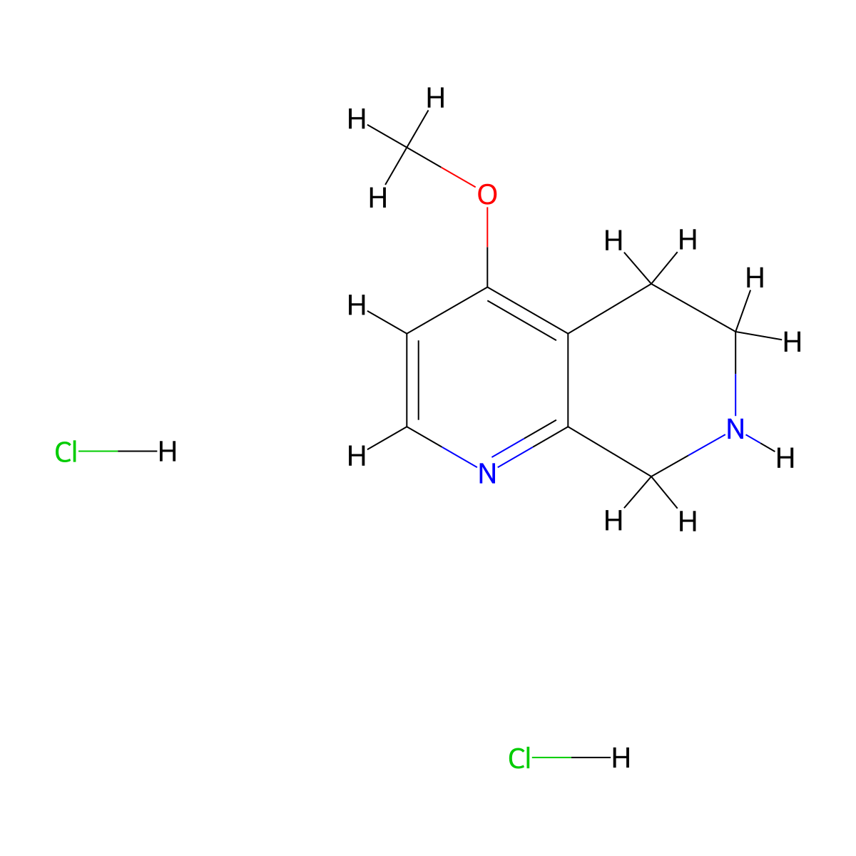 4-Methoxy-5,6,7,8-tetrahydro-1,7-naphthyridine dihydrochloride molecular structure, CAS 2453324-87-1