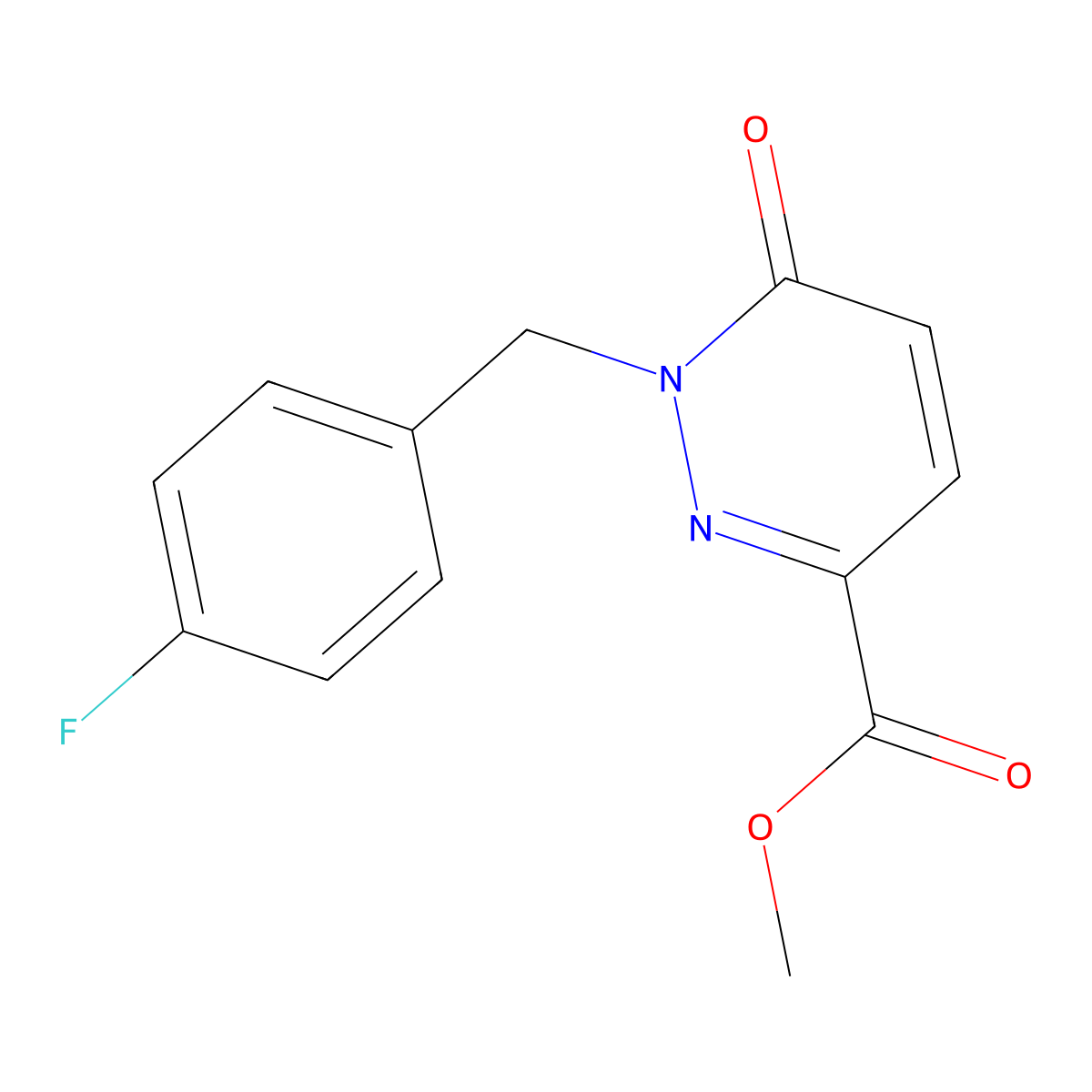 Methyl 1-(4-fluorobenzyl)-6-oxo-1,6-dihydropyridazine-3-carboxylate molecular structure, CAS 2453324-91-7