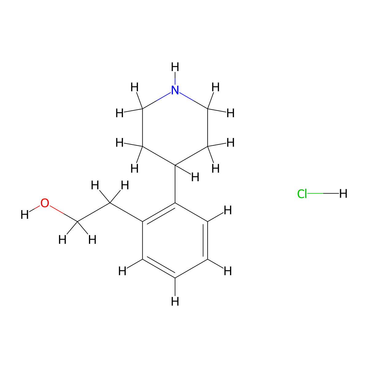 2-(2-(Piperidin-4-yl)phenyl)ethan-1-ol hydrochloride molecular structure, CAS 2453325-18-1