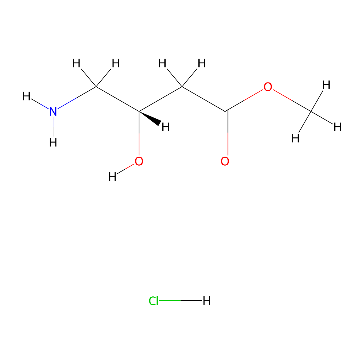 methyl (3S)-4-amino-3-hydroxybutanoate hydrochloride molecular structure, CAS 245340-28-7