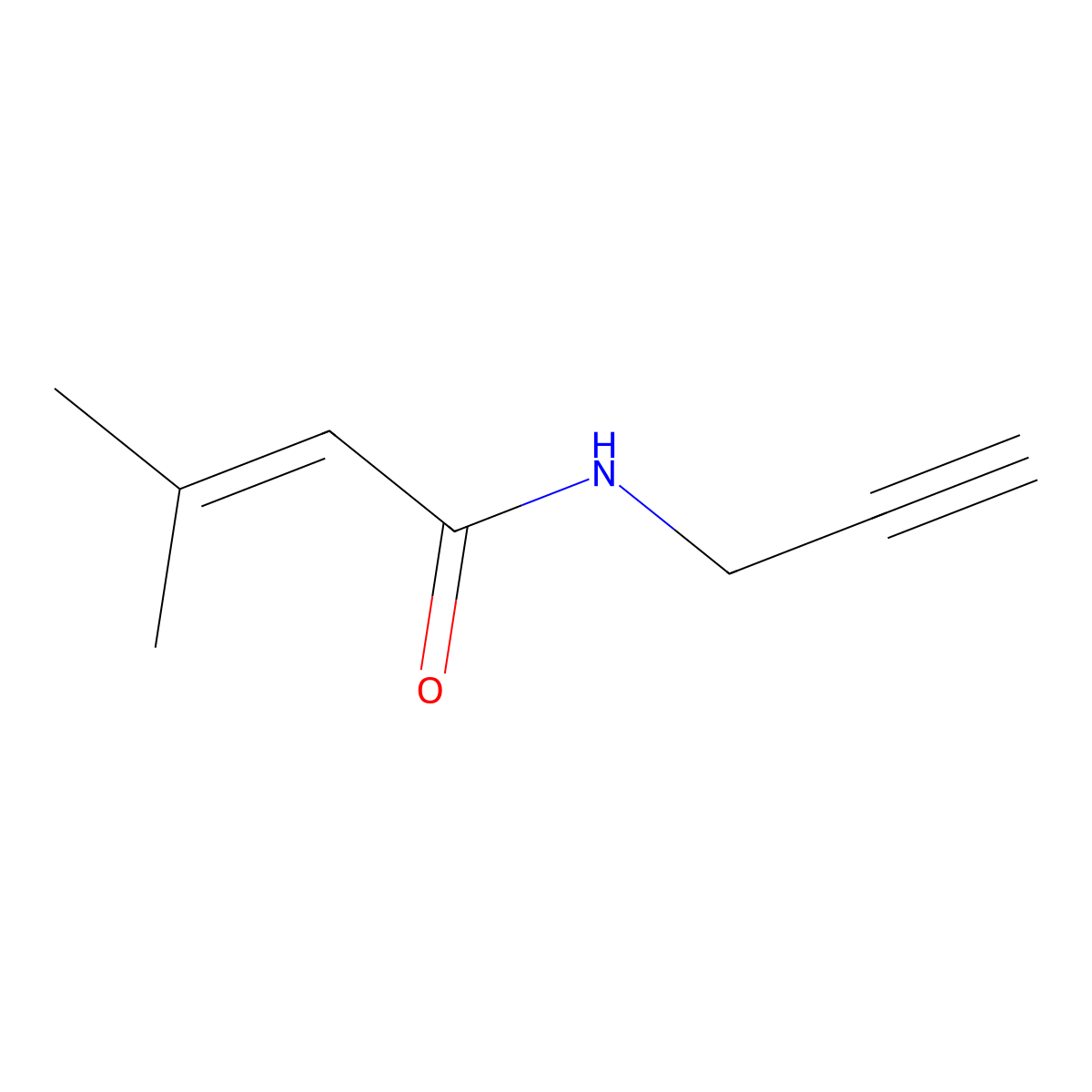 3-Methyl-N-2-propyn-1-yl-2-butenamide molecular structure, CAS 245342-58-9