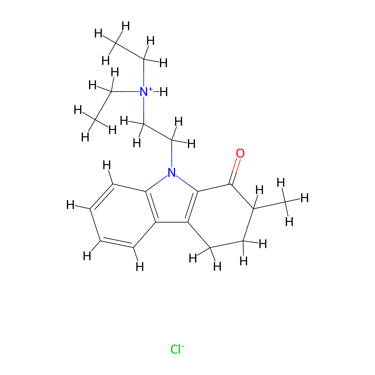 Carbazol-1(2H)-one, 3,4-dihydro-9-(2-(diethylamino)ethyl)-2-methyl-, monohydrochloride molecular structure, CAS 24536-19-4