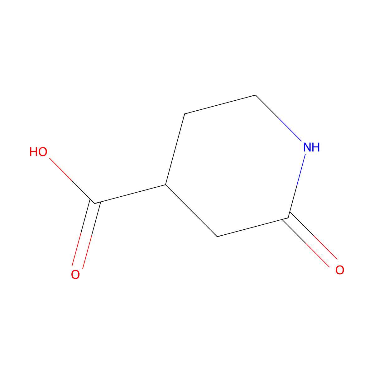2-Oxopiperidine-4-carboxylic acid molecular structure, CAS 24537-50-6