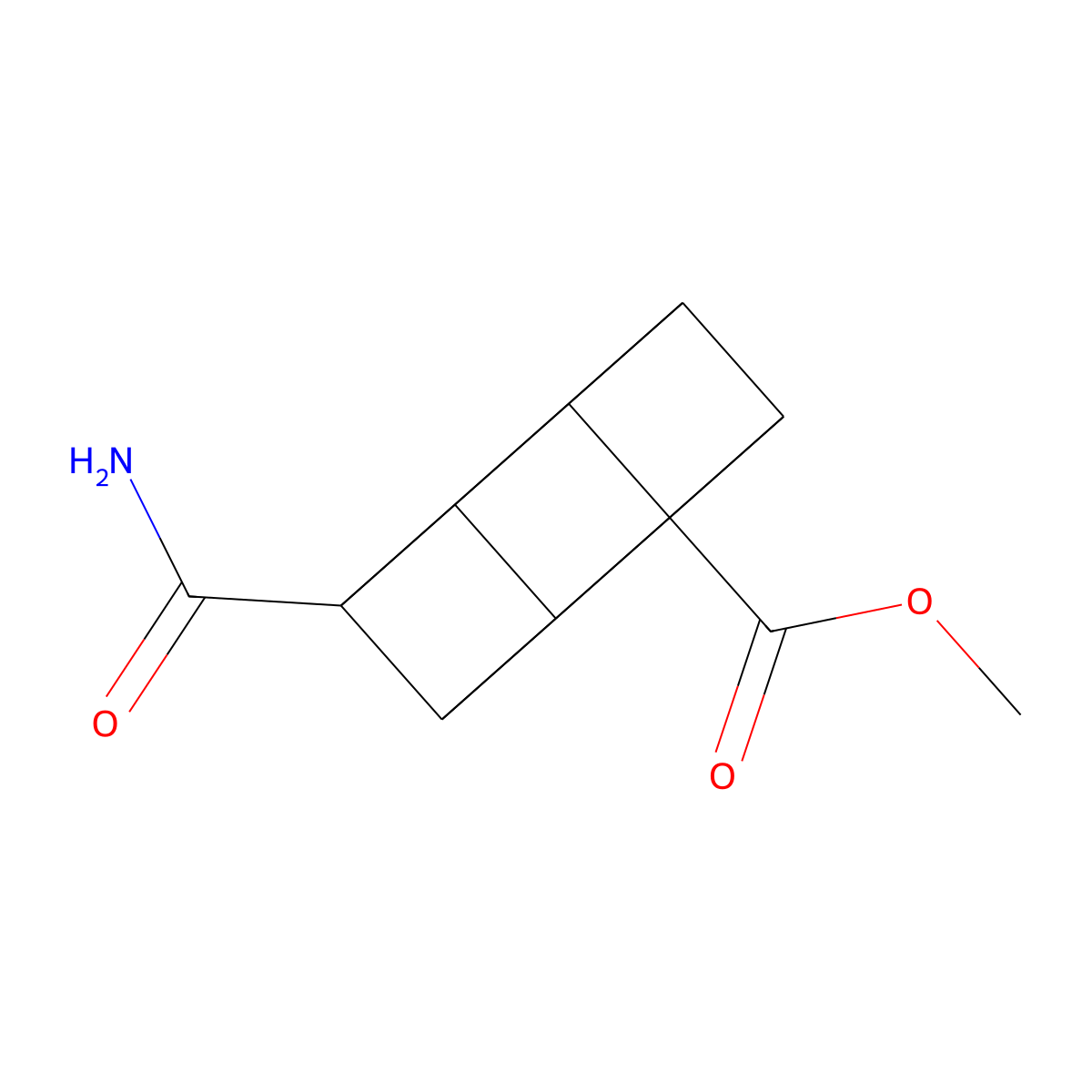 Methyl 4-carbamoylcubane-1-carboxylate molecular structure, CAS 24539-27-3