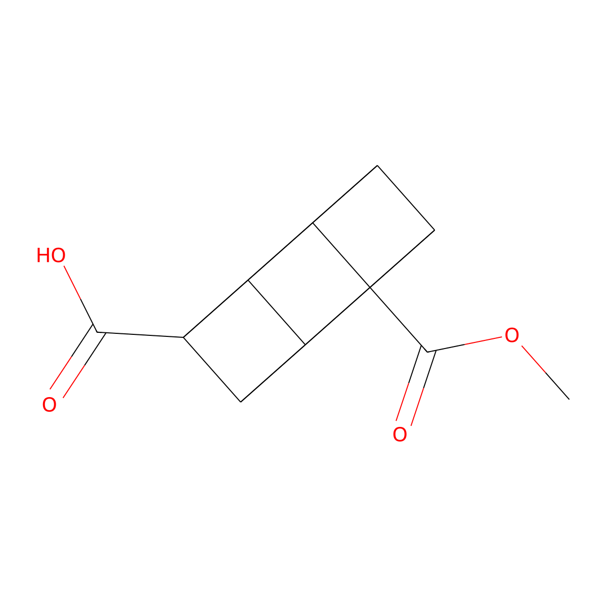 4-Methoxycarbonylcubanecarboxylic acid molecular structure, CAS 24539-28-4
