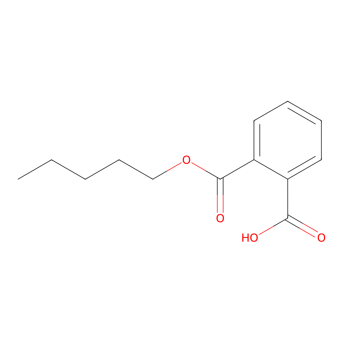 Mono-n-pentyl phthalate molecular structure, CAS 24539-56-8