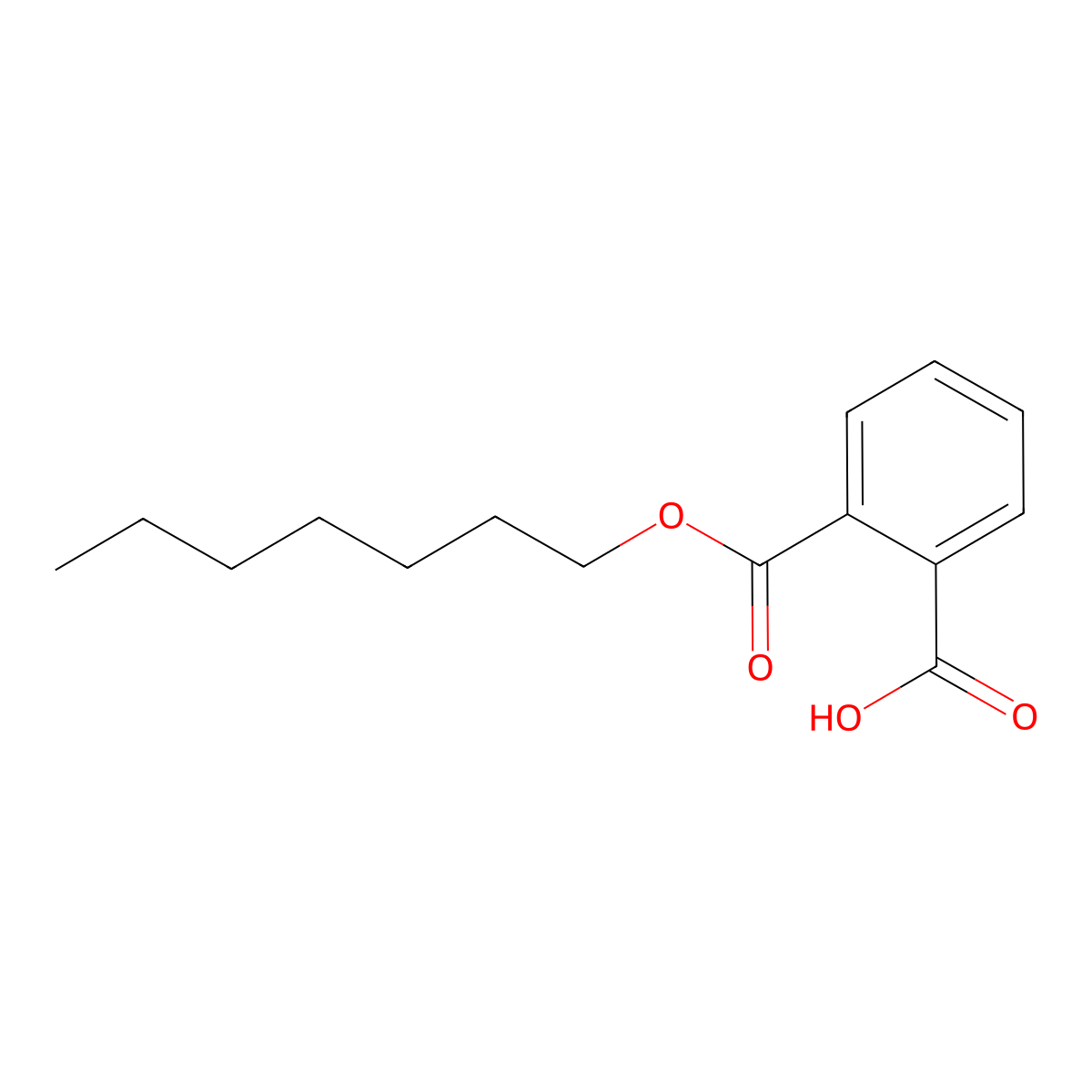 Monoheptyl phthalate molecular structure, CAS 24539-58-0