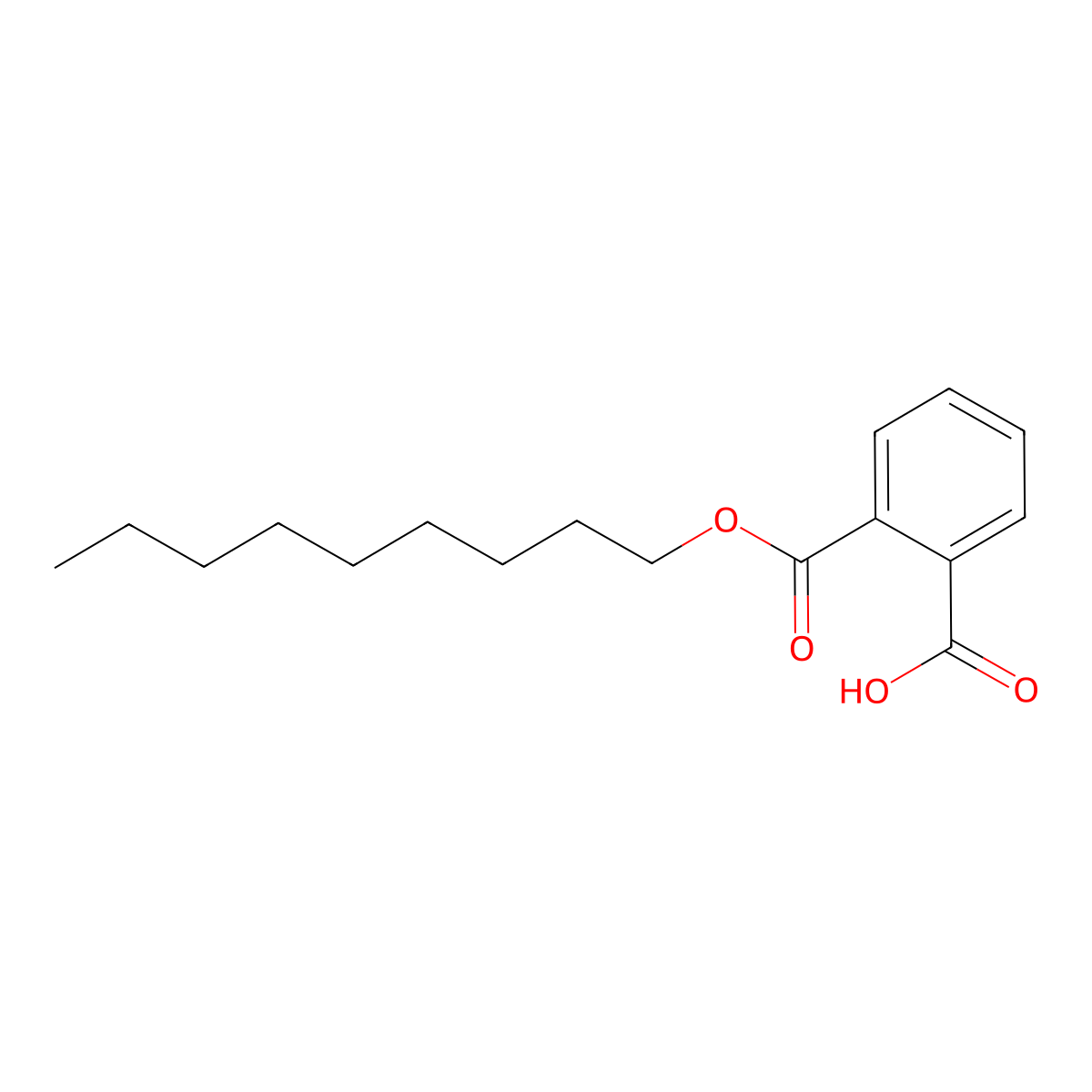 Nonyl hydrogen phthalate molecular structure, CAS 24539-59-1