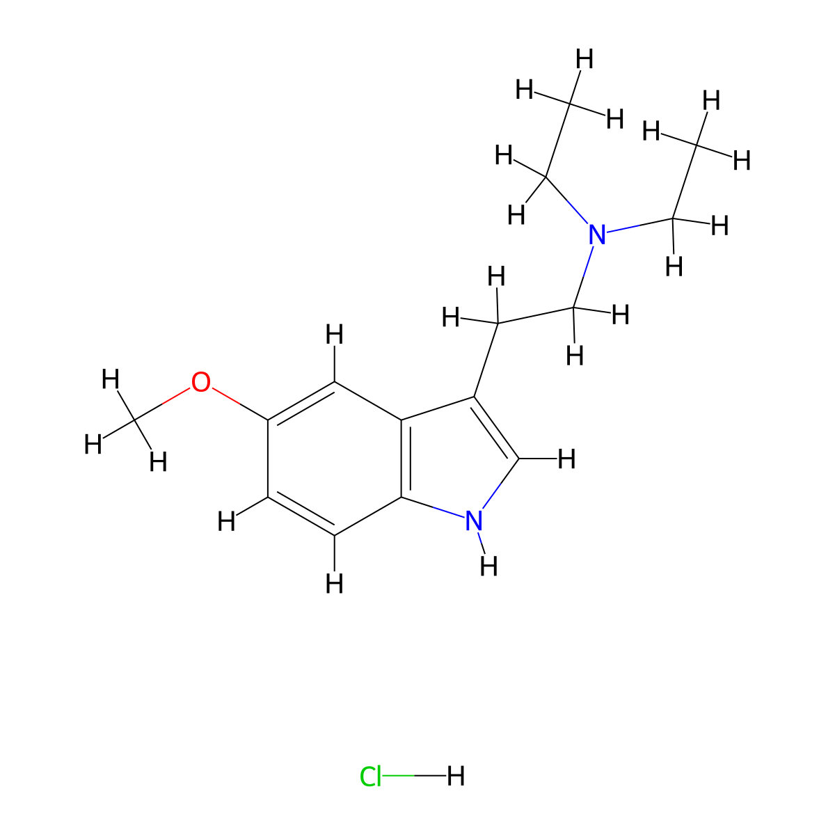 5-Methoxy-N,N-diethyltryptamine hydrochloride molecular structure, CAS 2454-70-8