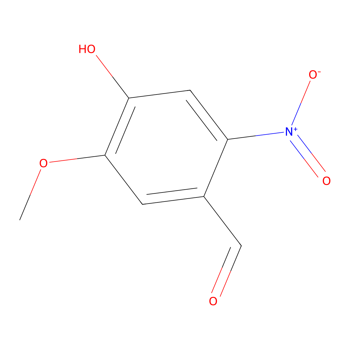 4-Hydroxy-5-methoxy-2-nitrobenzaldehyde molecular structure, CAS 2454-72-0