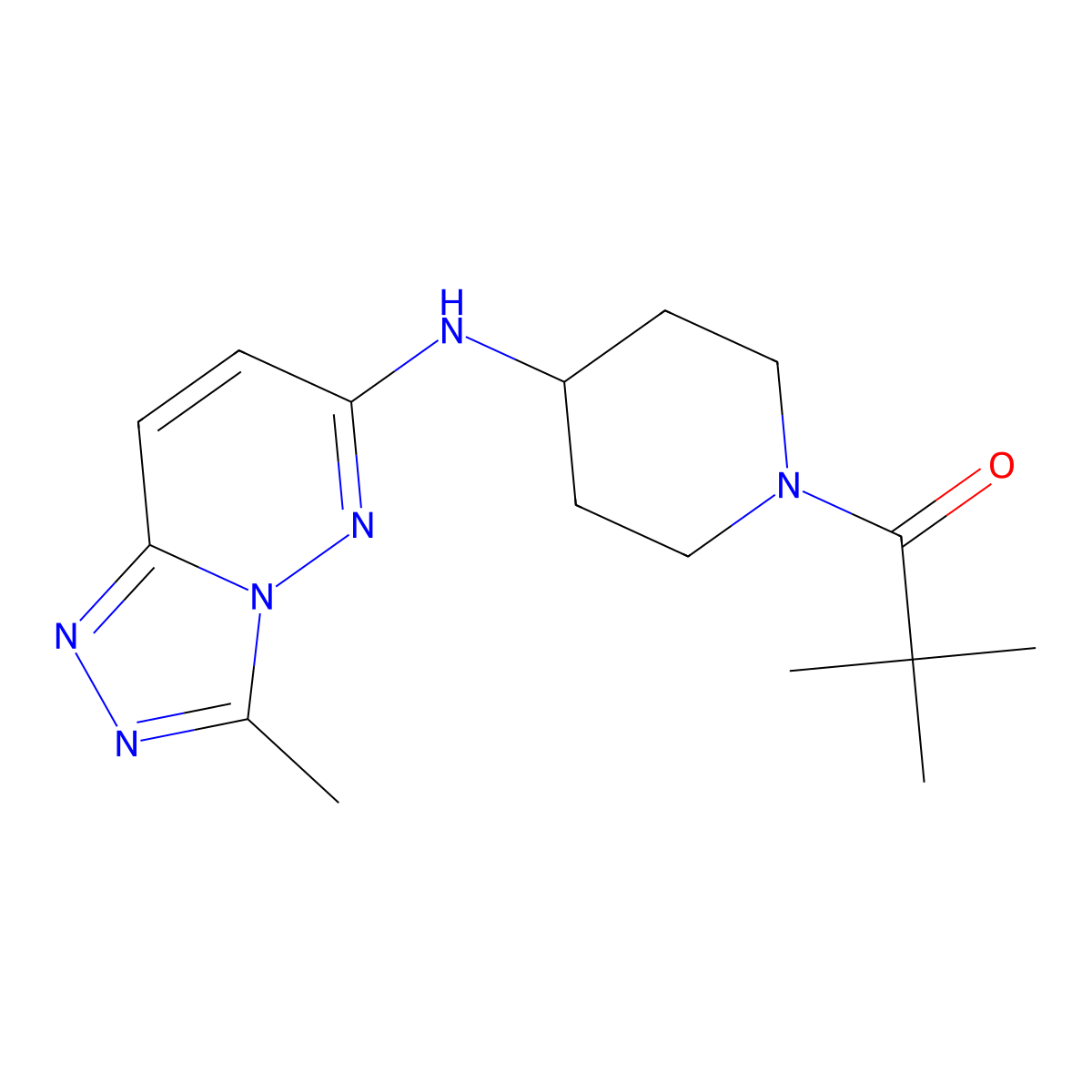 2,2-Dimethyl-1-[4-({3-methyl-[1,2,4]triazolo[4,3-b]pyridazin-6-yl}amino)piperidin-1-yl]propan-1-one molecular structure, CAS 2454154-09-5