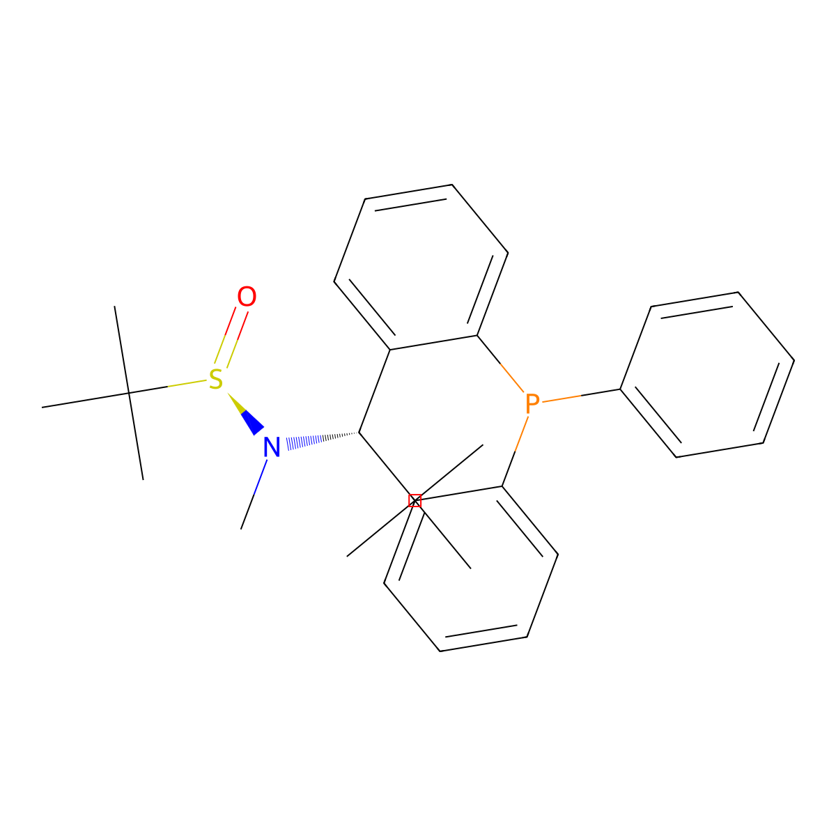 (R)-N-((S)-1-(2-(Diphenylphosphanyl)phenyl)-2,2-dimethylpropyl)-N,2-dimethylpropane-2-sulfinamide molecular structure, CAS 2454167-14-5