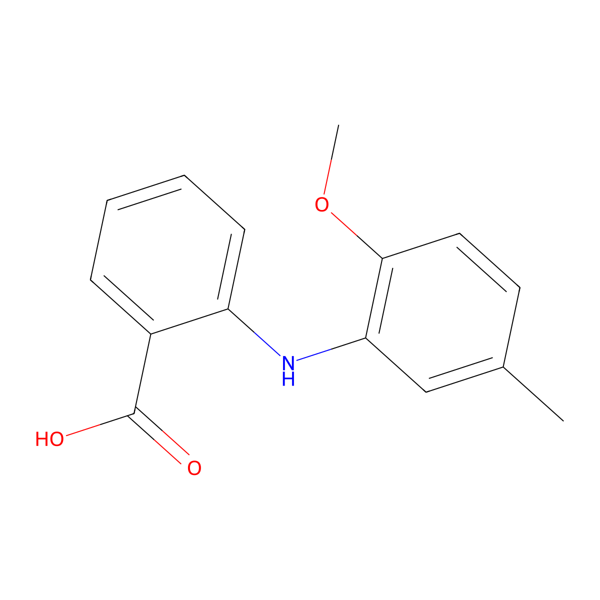 2-((2-Methoxy-5-methylphenyl)amino)benzoic acid molecular structure, CAS 24542-66-3