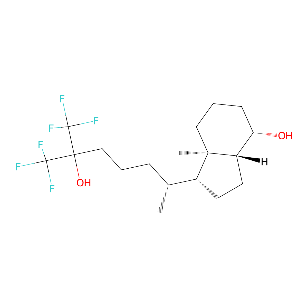 (1R,3AR,4S,7aR)-7a-methyl-1-((R)-7,7,7-trifluoro-6-hydroxy-6-(trifluoromethyl)heptan-2-yl)octahydro-1H-inden-4-ol molecular structure, CAS 2454249-03-5