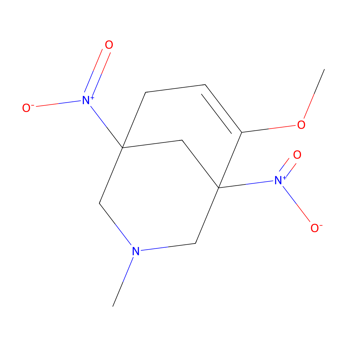 6-Methoxy-3-methyl-1,5-dinitro-3-azabicyclo[3.3.1]non-6-ene molecular structure, CAS 24543-28-0