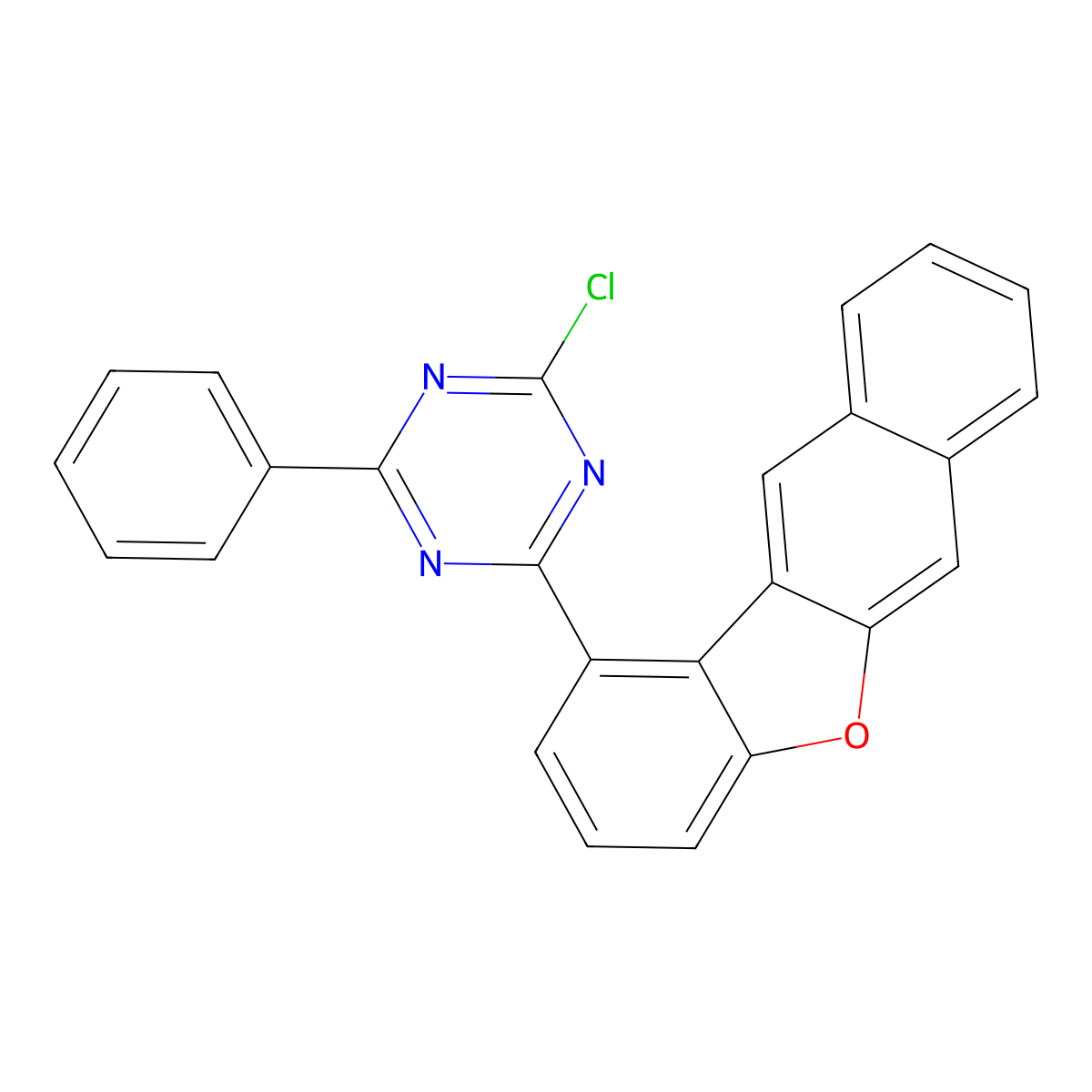 2-Chloro-4-(naphtho[2,3-b]benzofuran-1-yl)-6-phenyl-1,3,5-triazine molecular structure, CAS 2454305-80-5