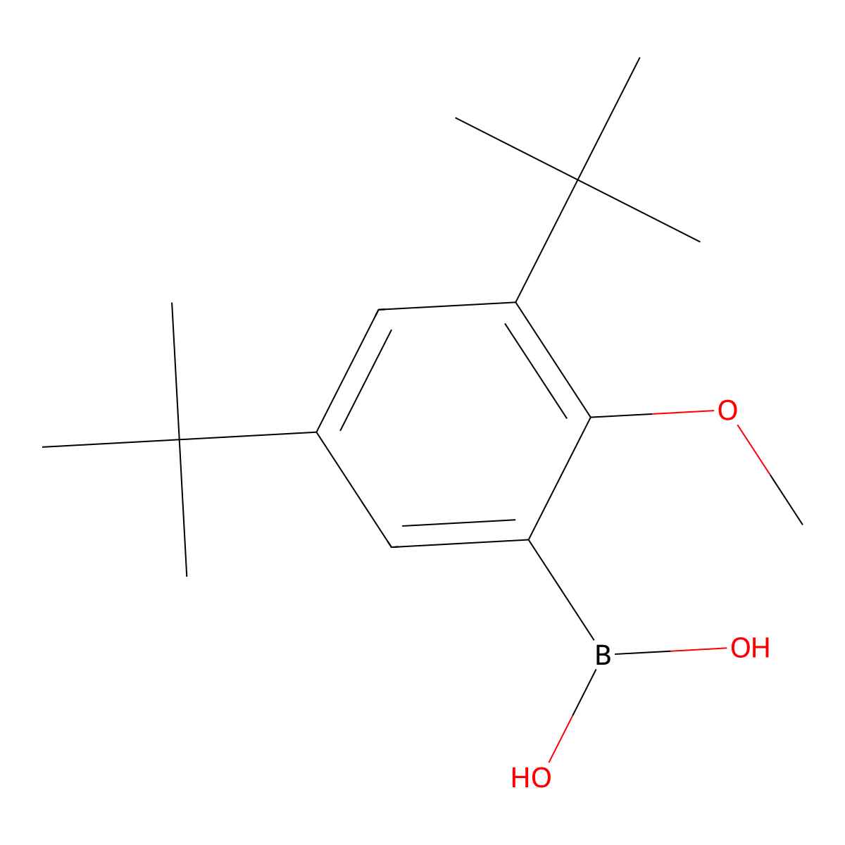 (3,5-Di-tert-butyl-2-methoxyphenyl)boronic acid molecular structure, CAS 245434-15-5