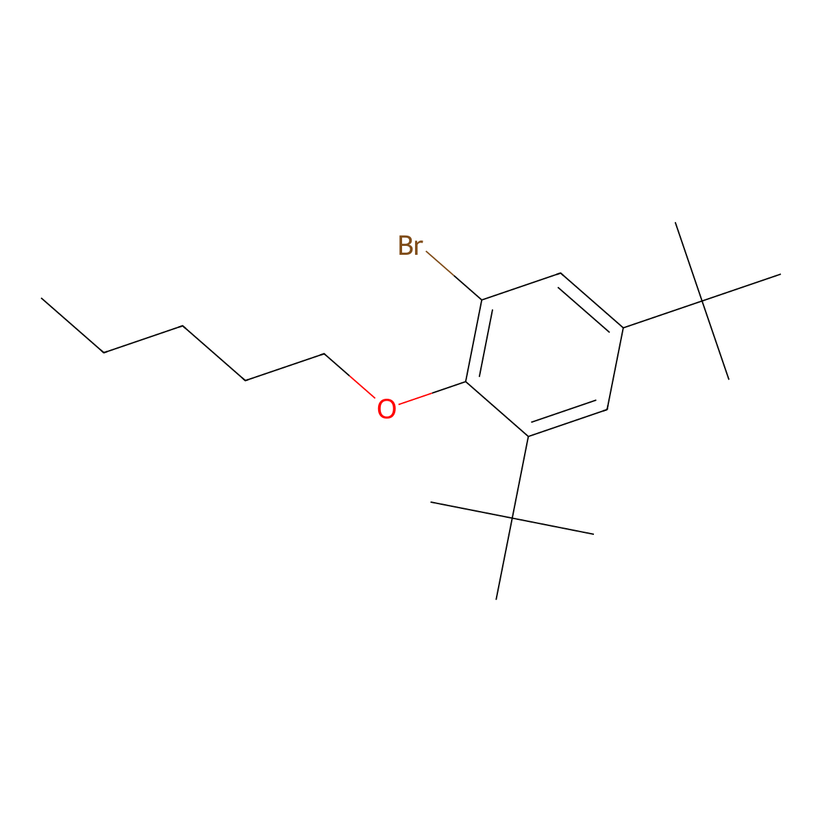 1-Bromo-3,5-ditert-butyl-2-pentoxybenzene molecular structure, CAS 245434-21-3