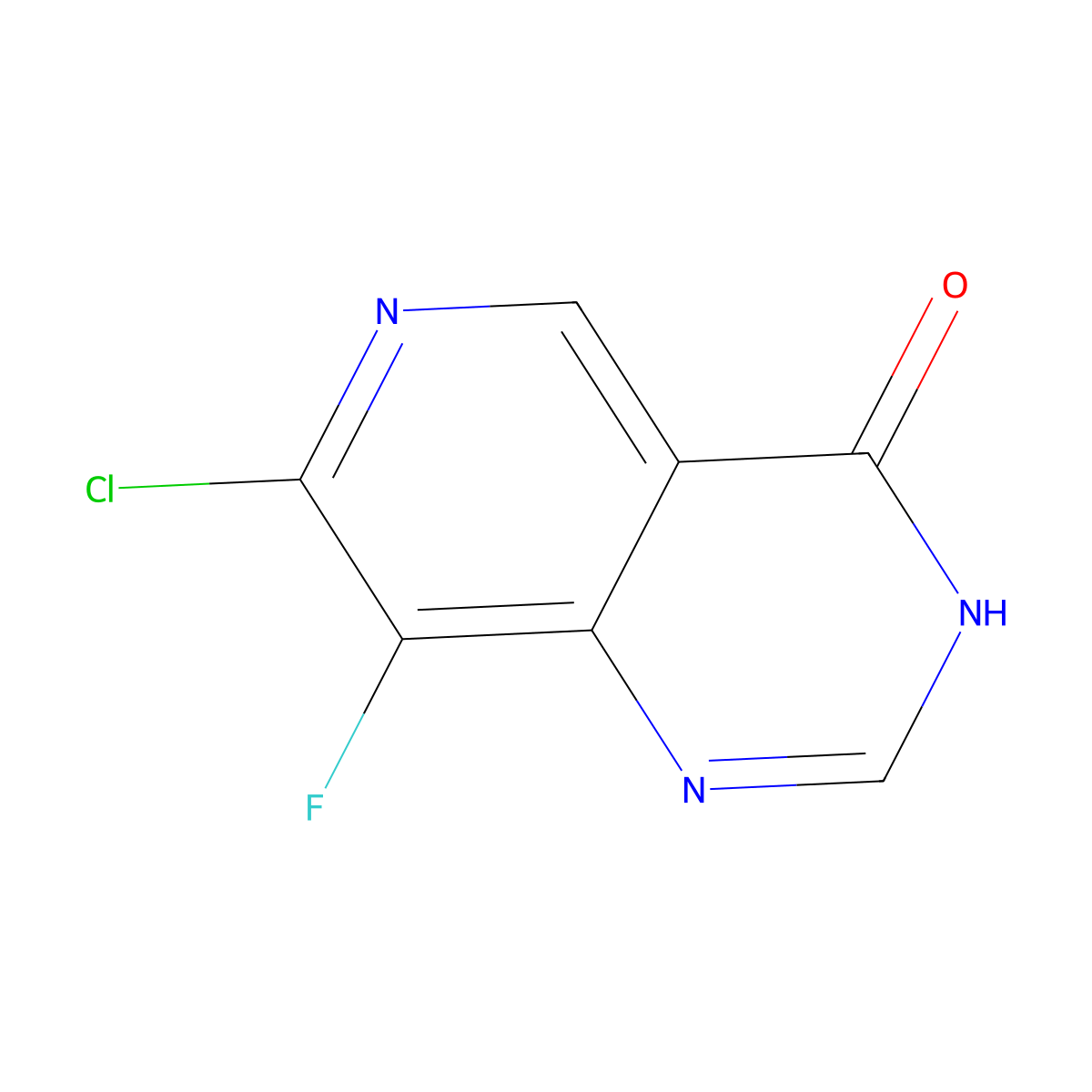 7-Chloro-8-fluoropyrido[4,3-d]pyrimidin-4(3H)-one molecular structure, CAS 2454396-93-9